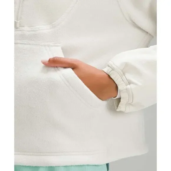Lululemon Fleece Ripstop Hiking Pullover Women's Size 6 Bone Mockneck Sweatshirt - Picture 7 of 16